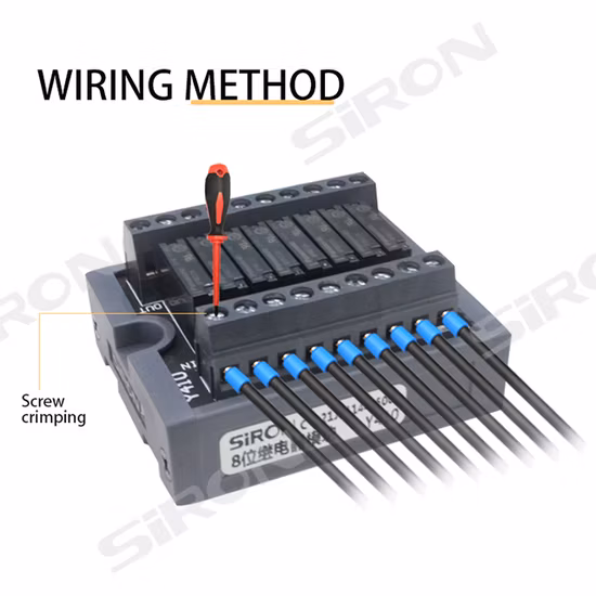 Siron Y410 は、入力および出力リレー モジュールの両方に使用される単一のストリップ端子接続です。